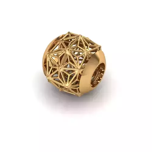 Jewelry flower of life bead in gold 3D print model