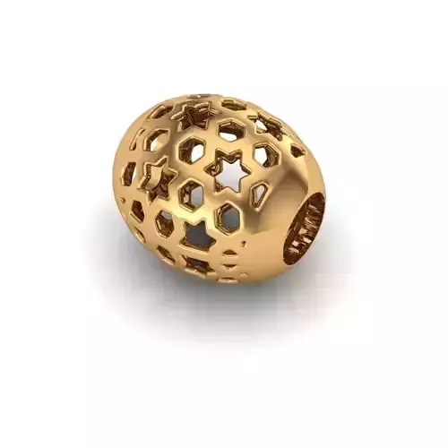 Jewelry gold plated bead with stars