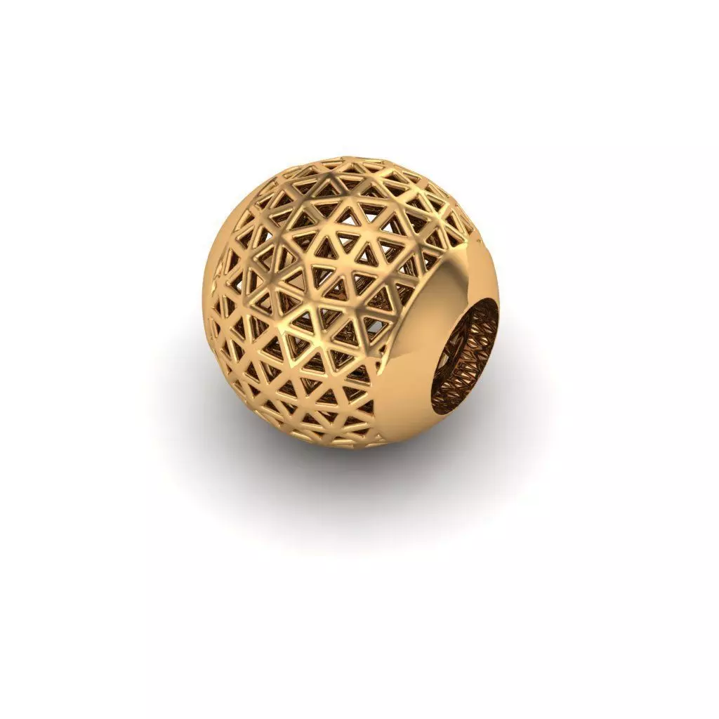 Jewelry gold plated bead - flower of life 3D print model