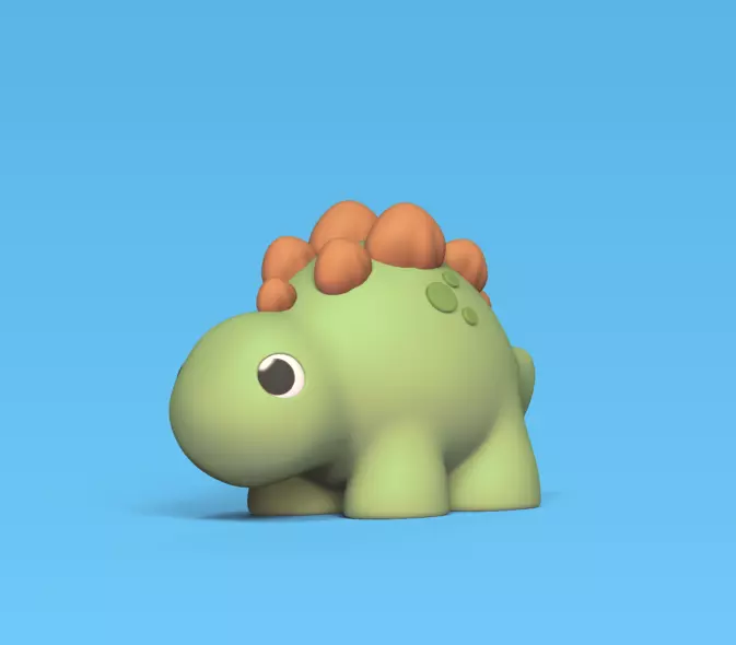 Cute Stegosaurus 3D print model_0