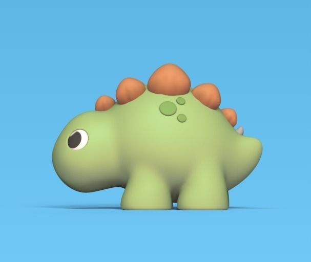 Cute Stegosaurus 3D print model_2