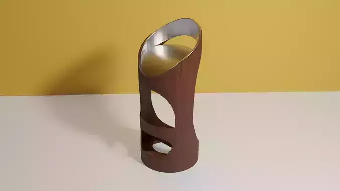 Modular Bar Chair with wooden texture