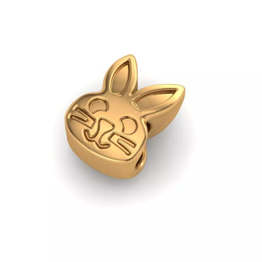 Jewelry gold plated bunny charm 3D print model_0