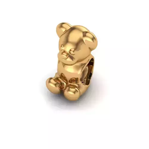 Jewelry gold plated teddy bear charm 3D print model
