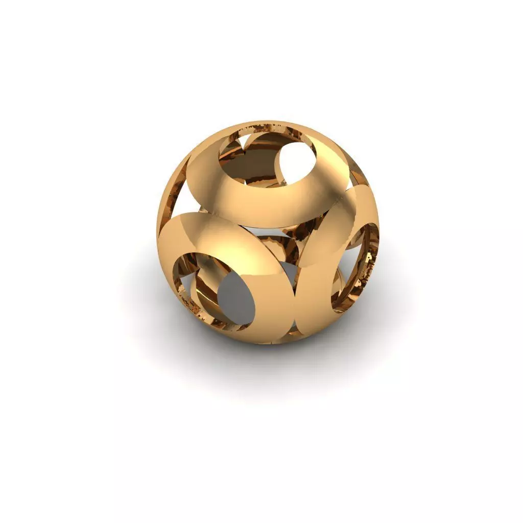 Jewelry gold plated sphere 3D print model_0