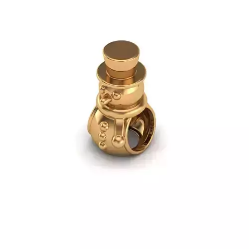 Jewelry gold ring with snowman 3D print model