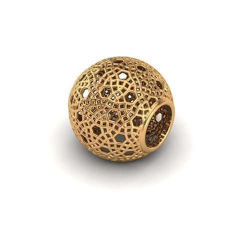 Jewelry gold plated bead with holes 3D print model