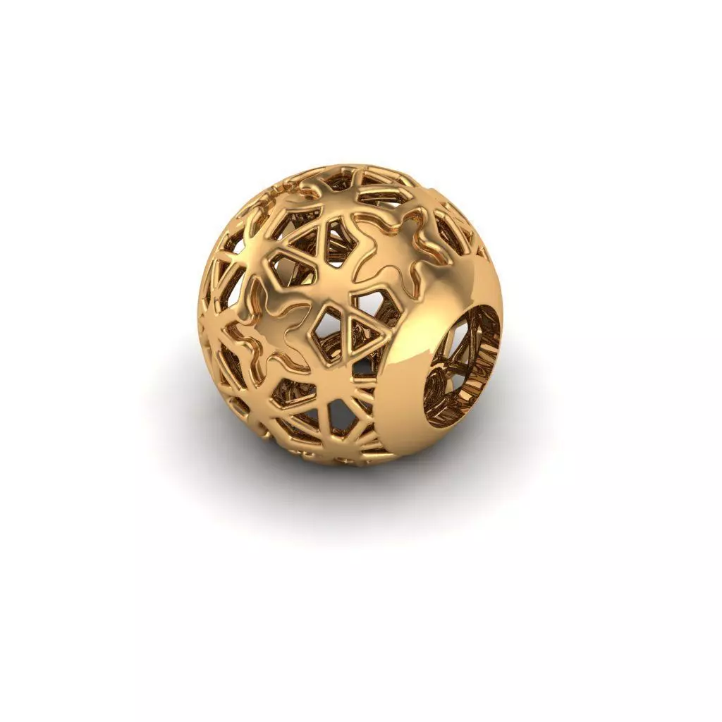 Jewelry gold - plated ball bead 3D print model_0