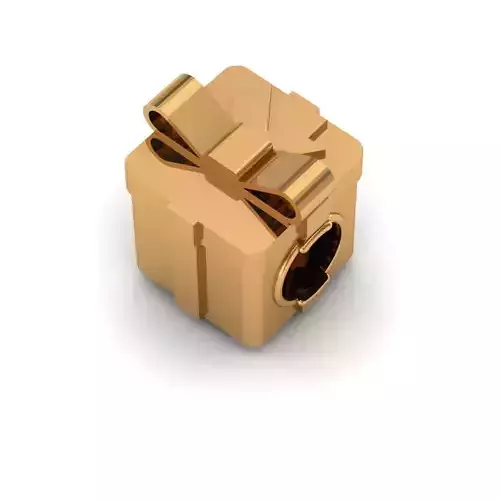 Jewelry gold plated gift box bead 3D print model