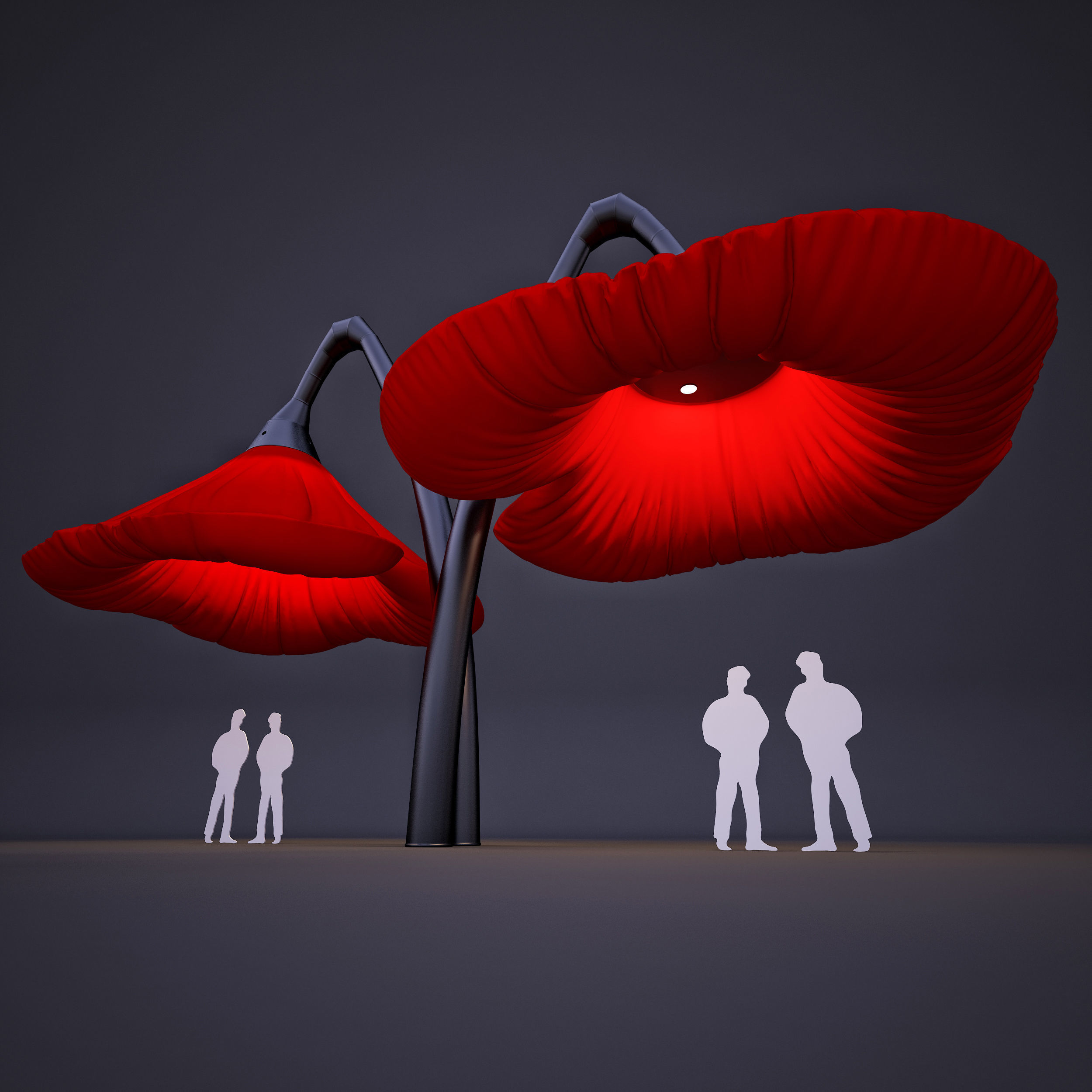 Warde Flower Street Lamp 3D model_4