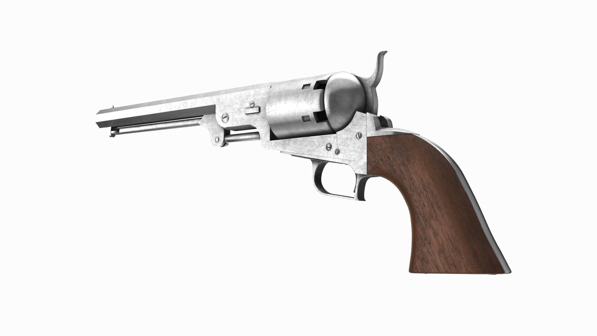 Old scrachet Revolver 3D model_7