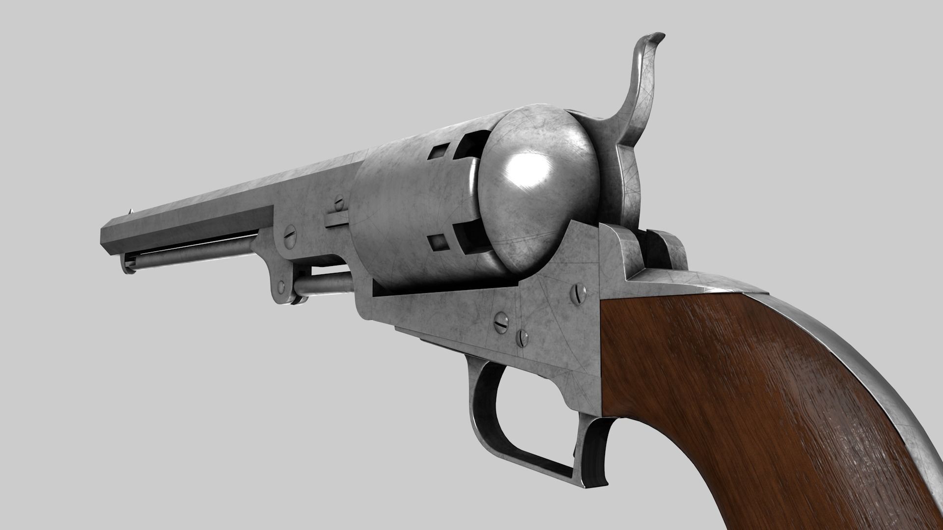 Old scrachet Revolver 3D model_28