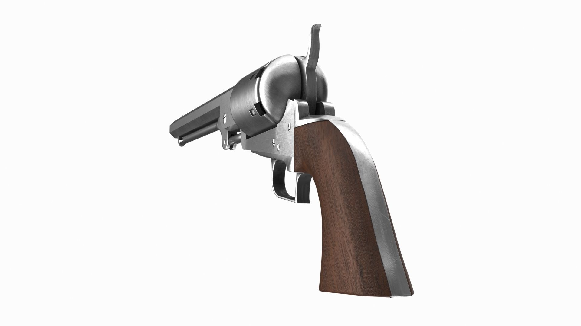 Old scrachet Revolver 3D model_8