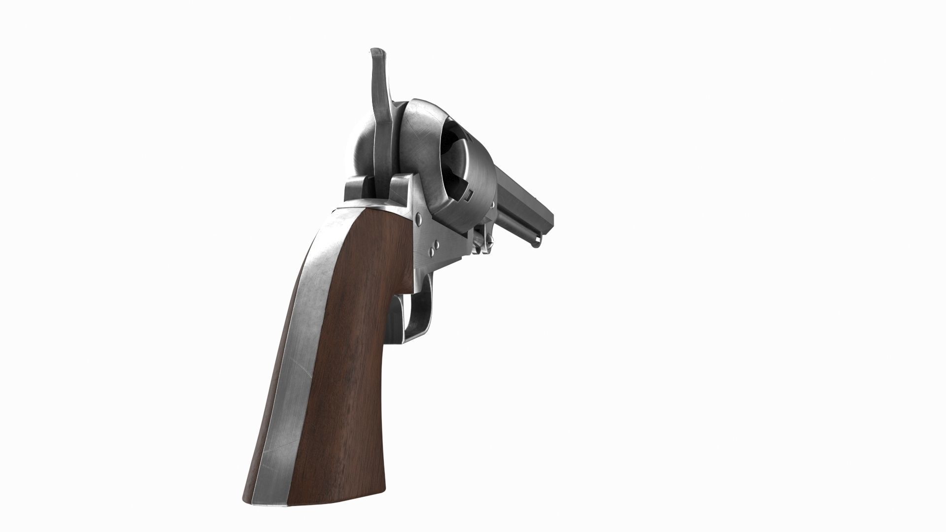 Old scrachet Revolver 3D model_4