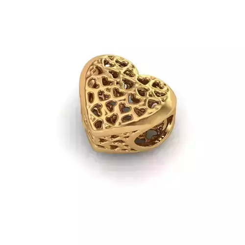 Jewelry heart shaped bead gold