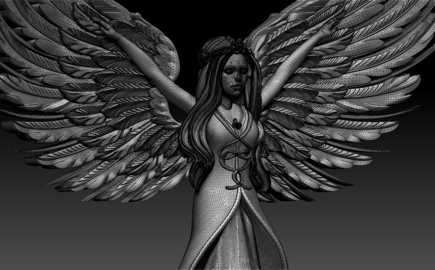 angel 3D print model_6