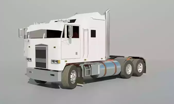 Semi truck Cabover Free low-poly 3D model