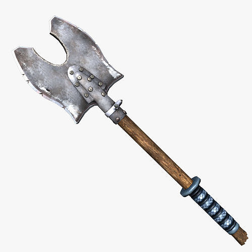 Battle Stylized axe weapon Low Poly 3d model ARVR Low-poly 3D model