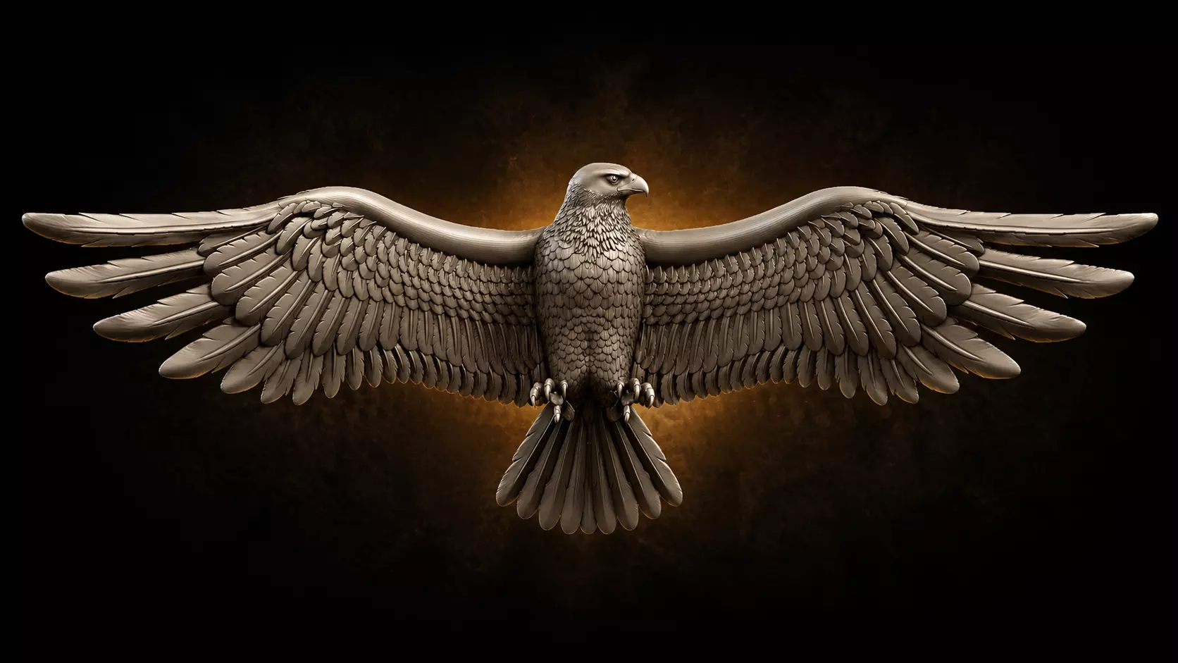 Eagle 3D Model Realistic Flying Eagle Sculpture STL 3D print model