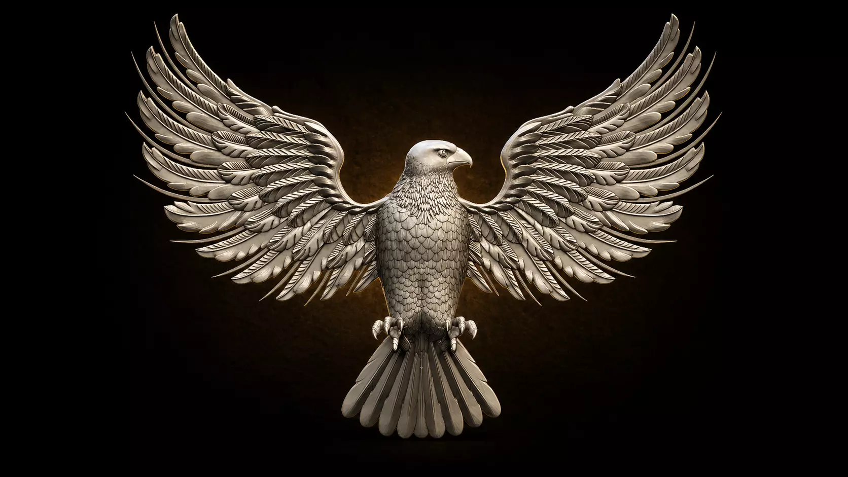 Eagle 3D Model Realistic Flying Eagle Sculpture STL 3D print model
