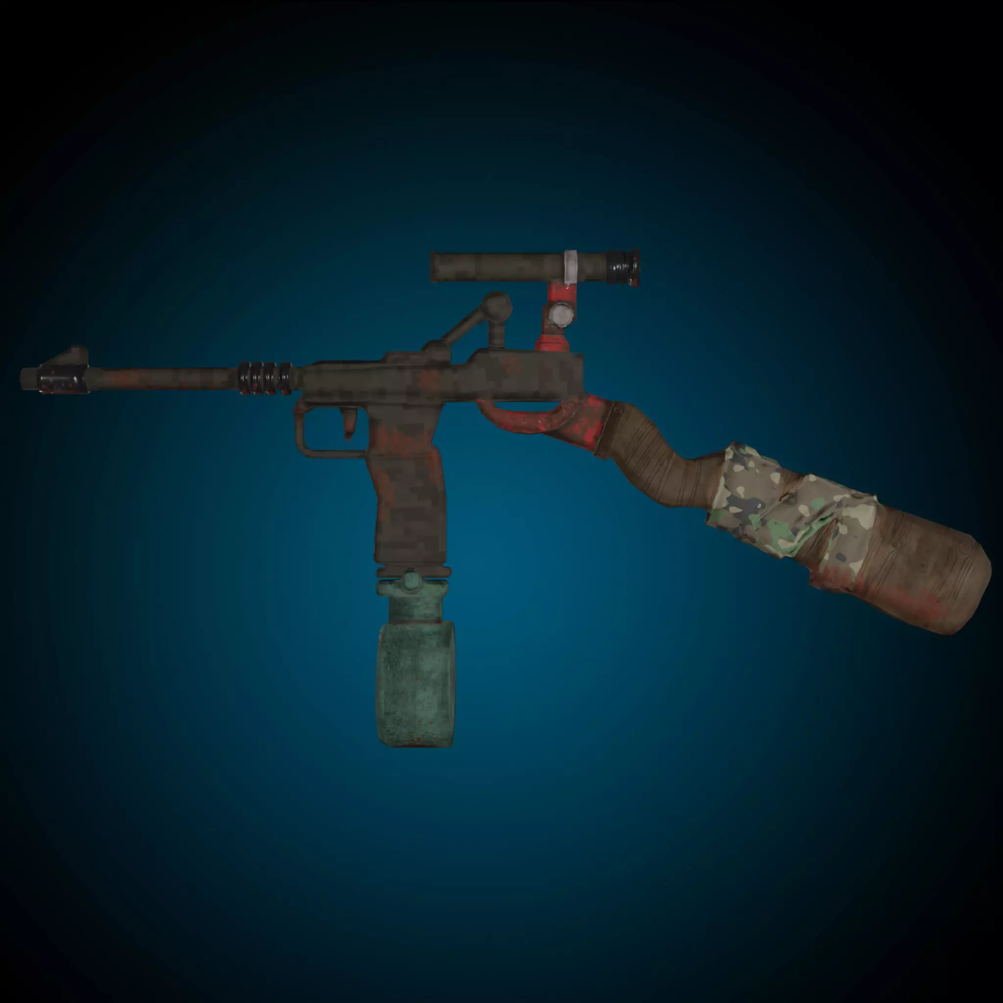 Stylized automatic pistol Free low-poly 3D model