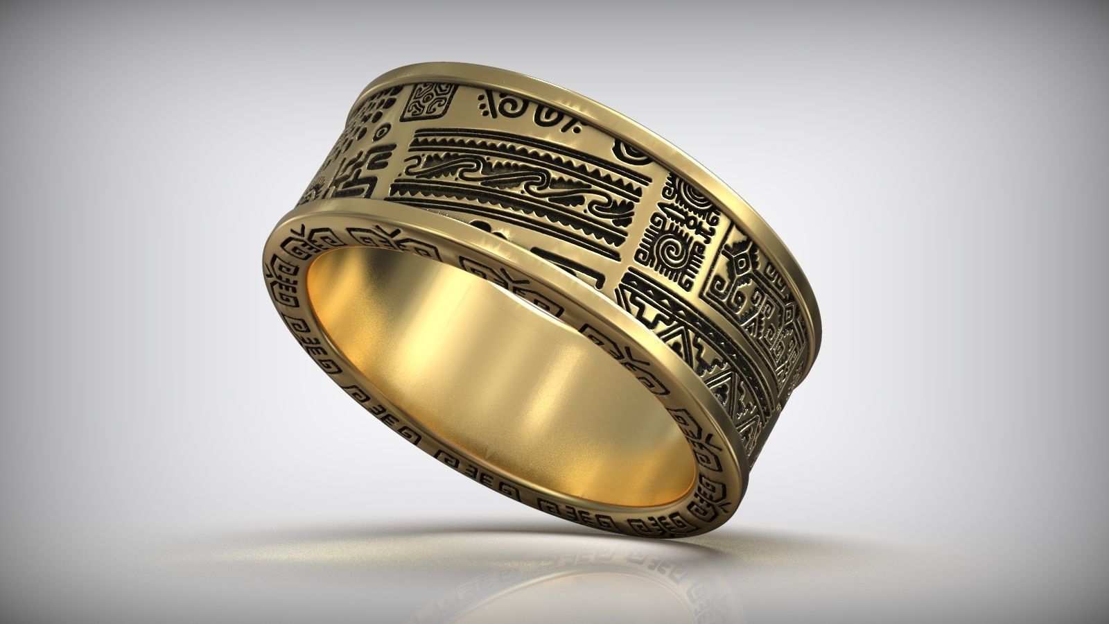 Samoan Maori Polynesian Amulet Pattern Ring 3D print model_3