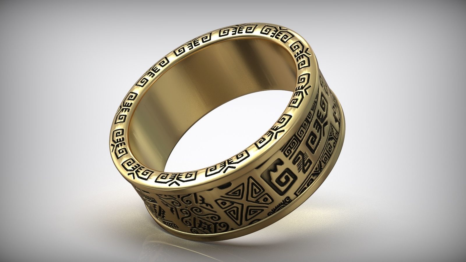 Samoan Maori Polynesian Amulet Pattern Ring 3D print model_4