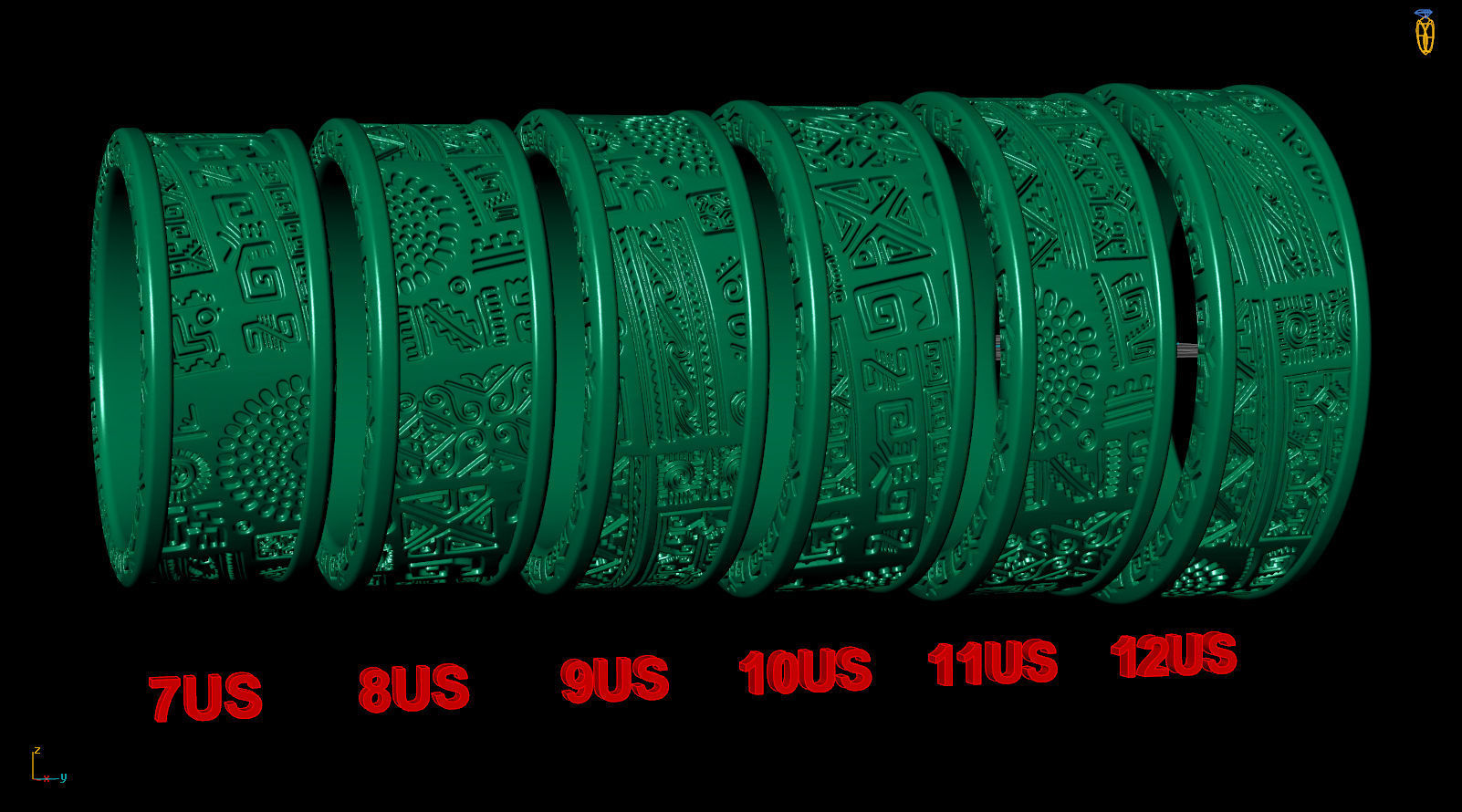 Samoan Maori Polynesian Amulet Pattern Ring 3D print model_8