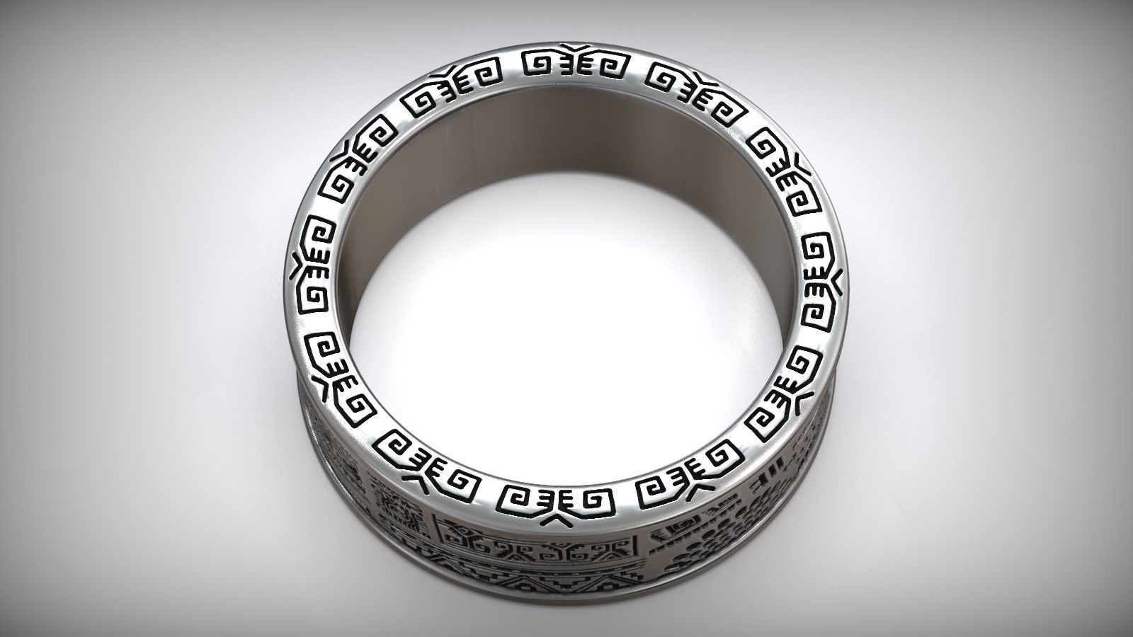Samoan Maori Polynesian Amulet Pattern Ring 3D print model_6