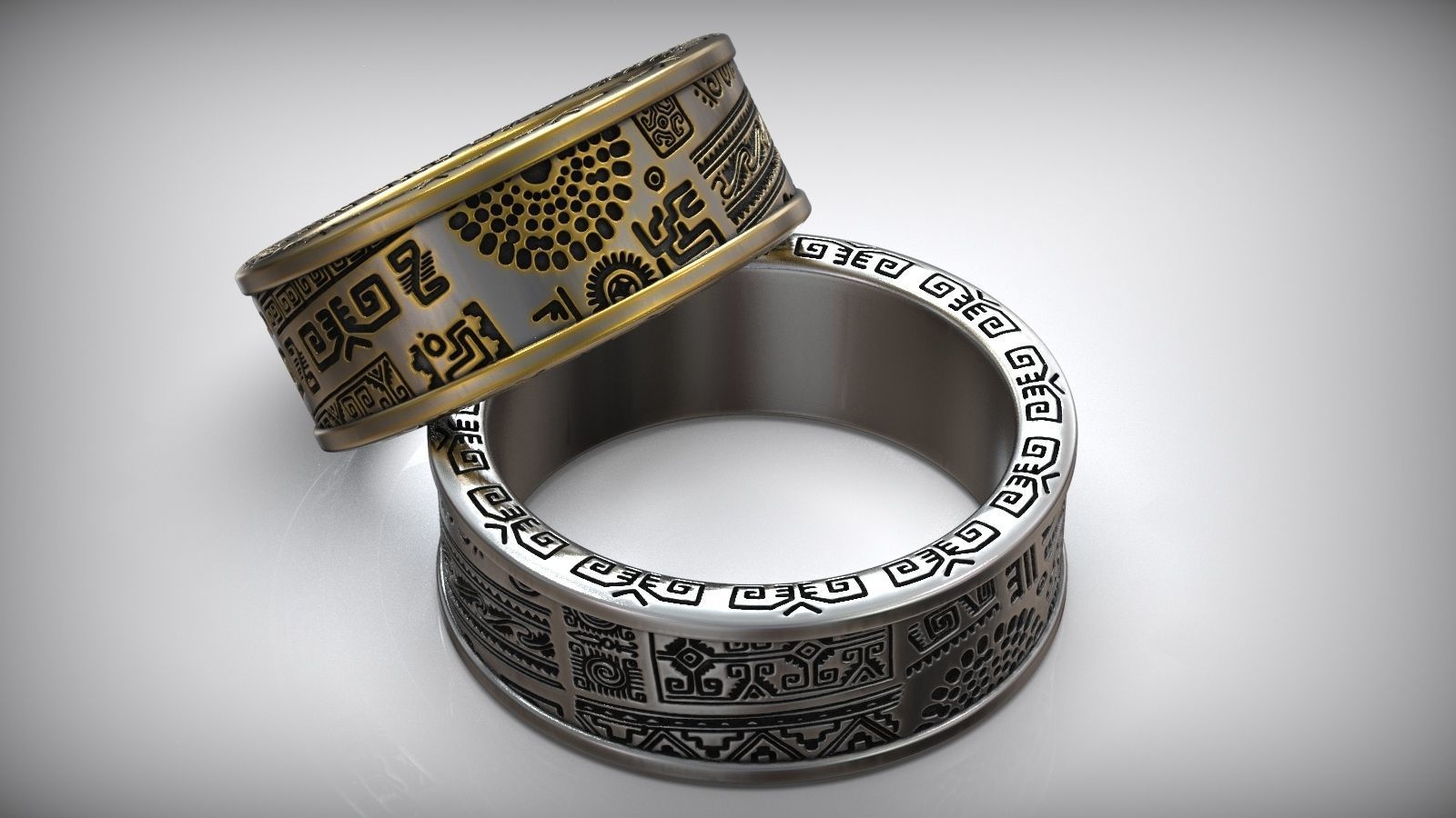 Samoan Maori Polynesian Amulet Pattern Ring 3D print model_1