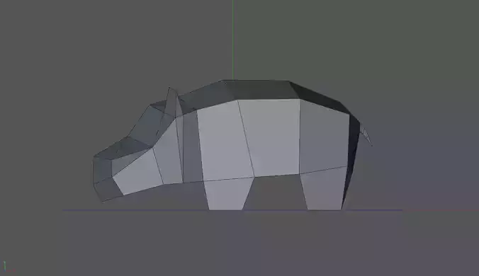 Hippopotamus polygonal