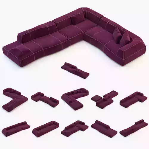 BB Italia Bend-Sofa 3D model