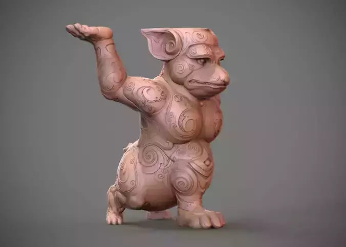 Chinese Warring States wrong gold feet 3D model