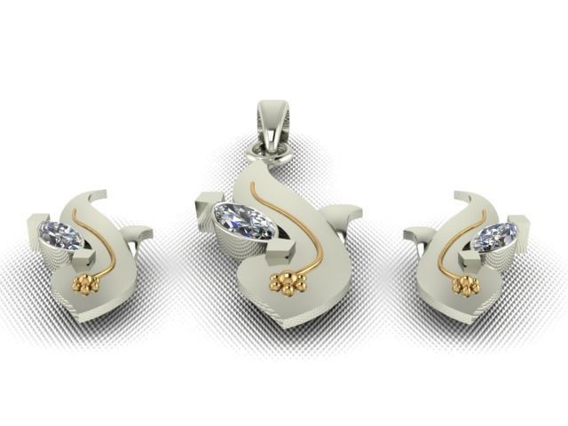 10 Pendants with Tops complete Locket set 3D print model_31