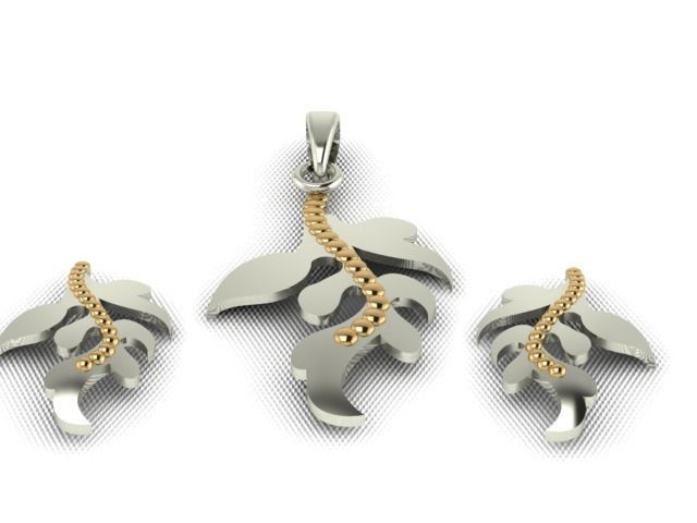 10 Pendants with Tops complete Locket set 3D print model_7