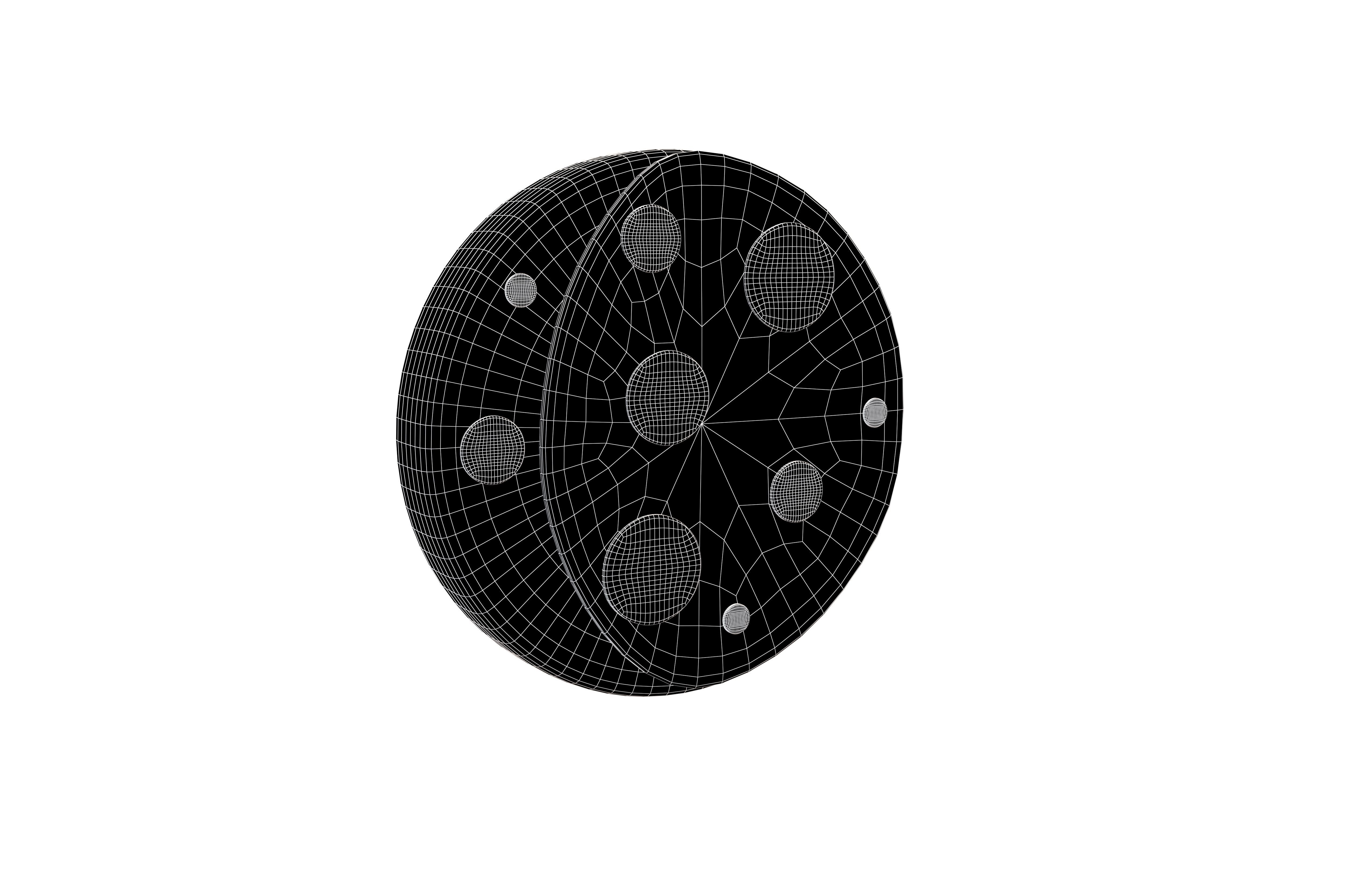 Twitter Waxing Gibbous Moon V1 001 Low-poly 3D model_4