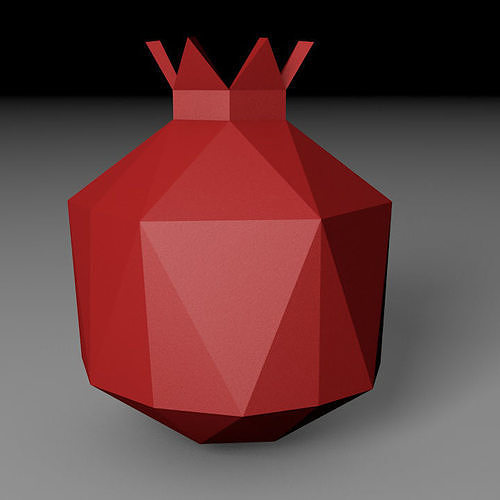 Pomegranate with crown 3D print model