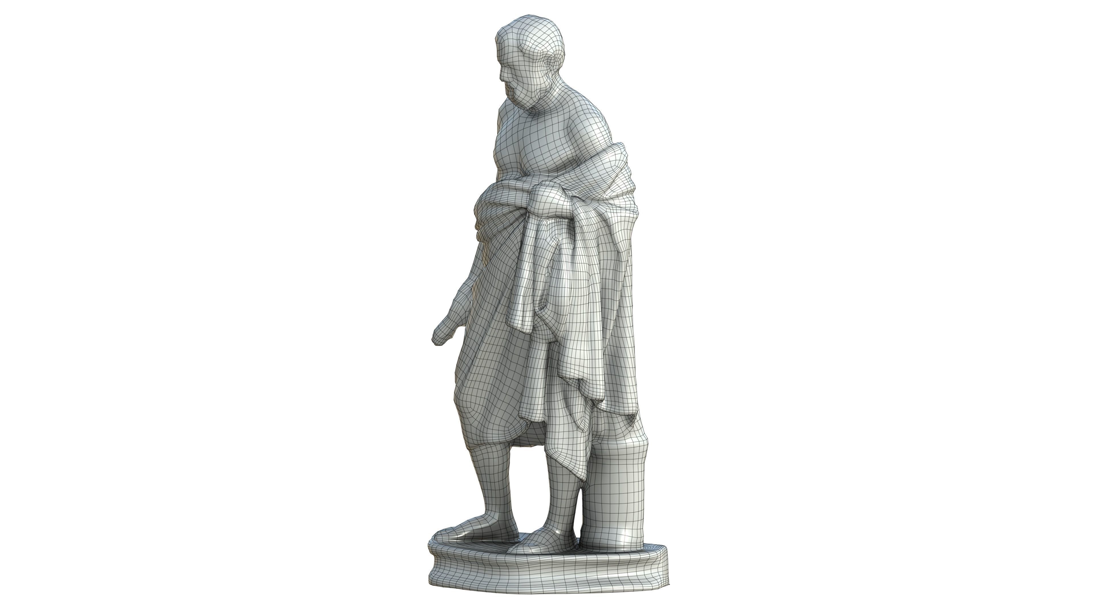 Statue 09 Low-poly 3D model_34