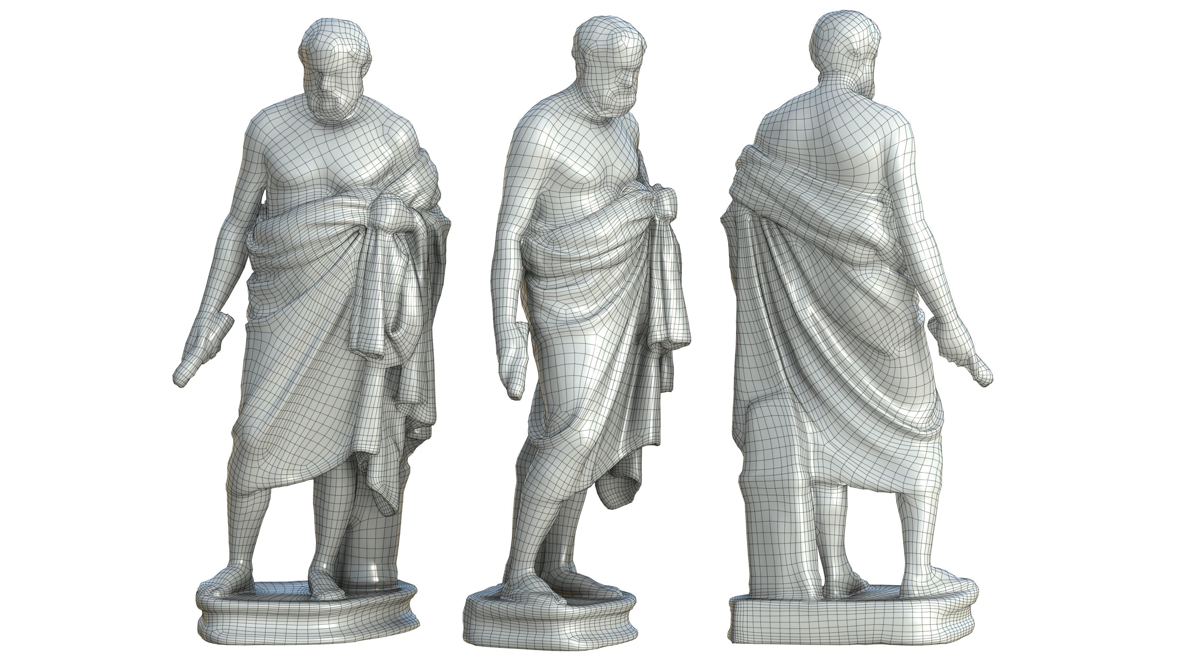 Statue 09 Low-poly 3D model_2
