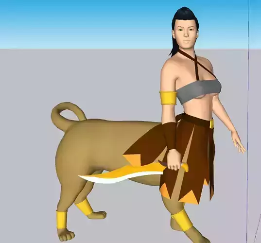 centaur woman with dog
