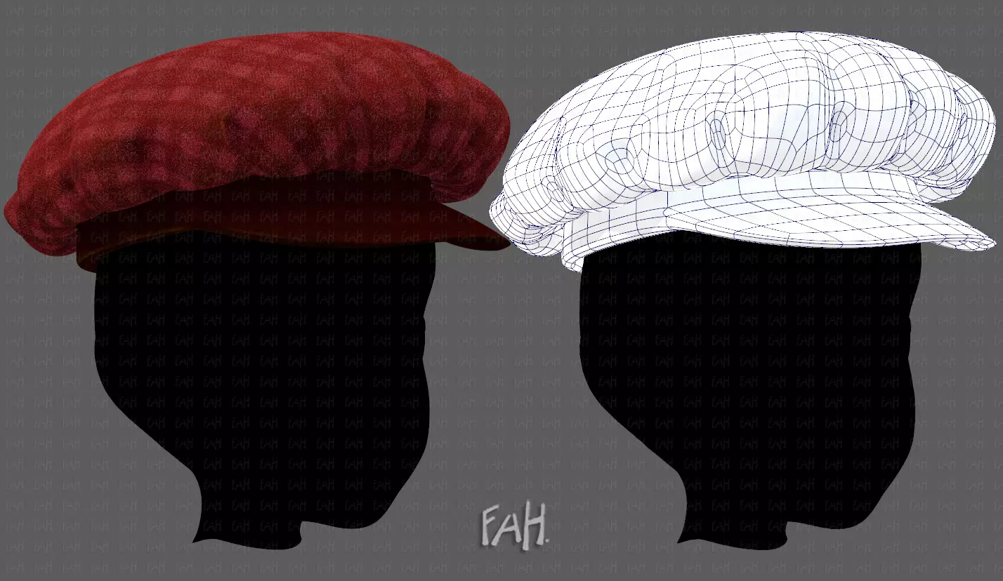 Cap V21 Low-poly 3D model_0