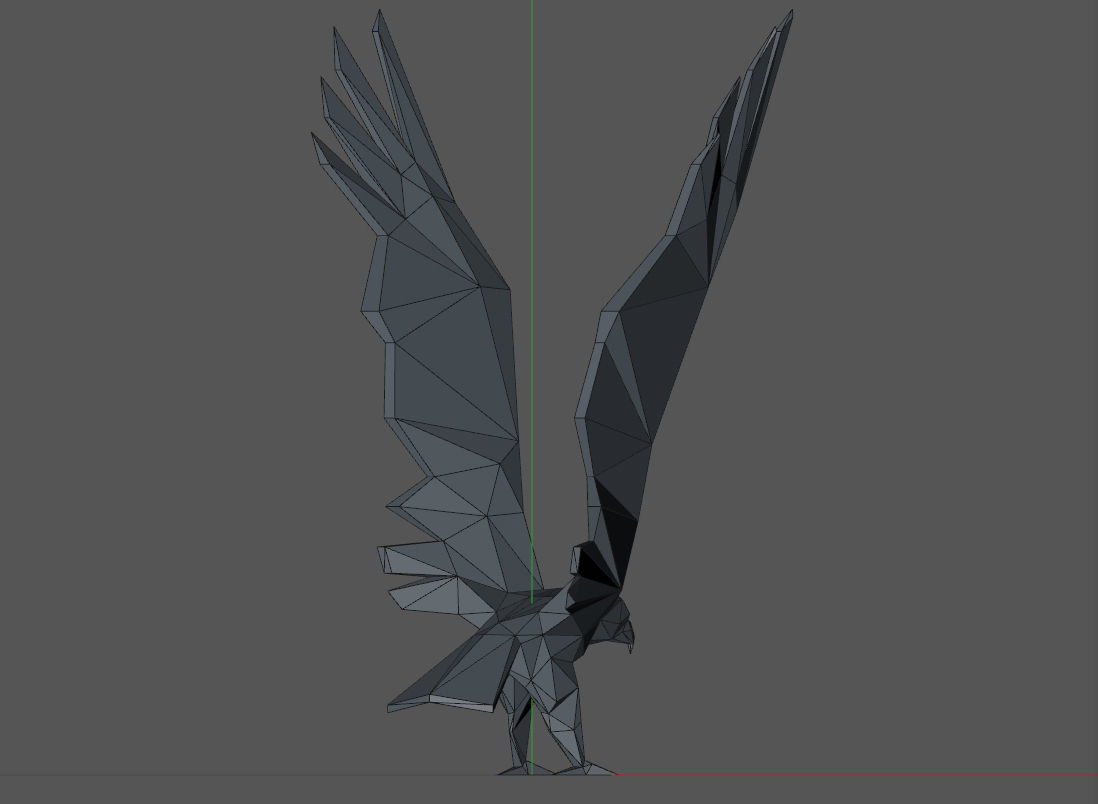 Low-poly eagle origami 3D print model_10
