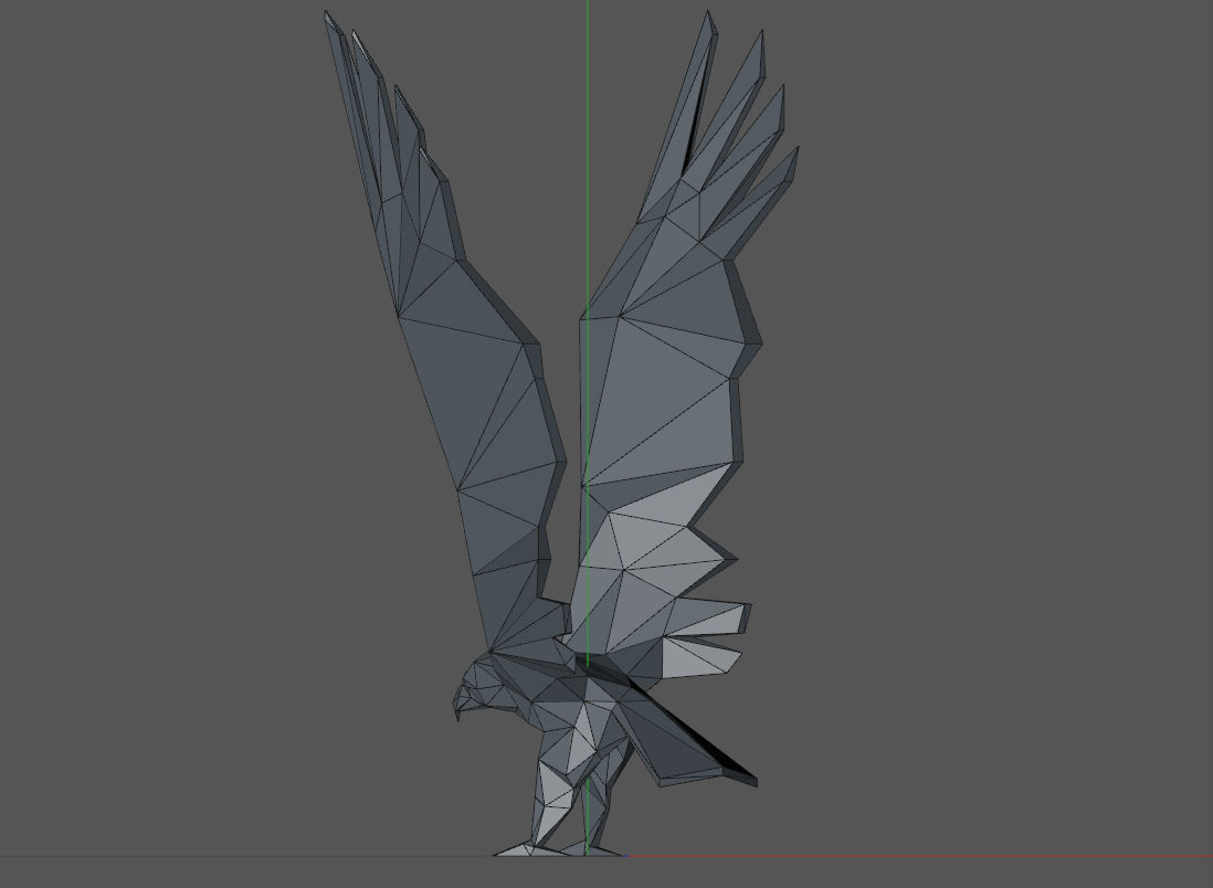 Low-poly eagle origami 3D print model_8