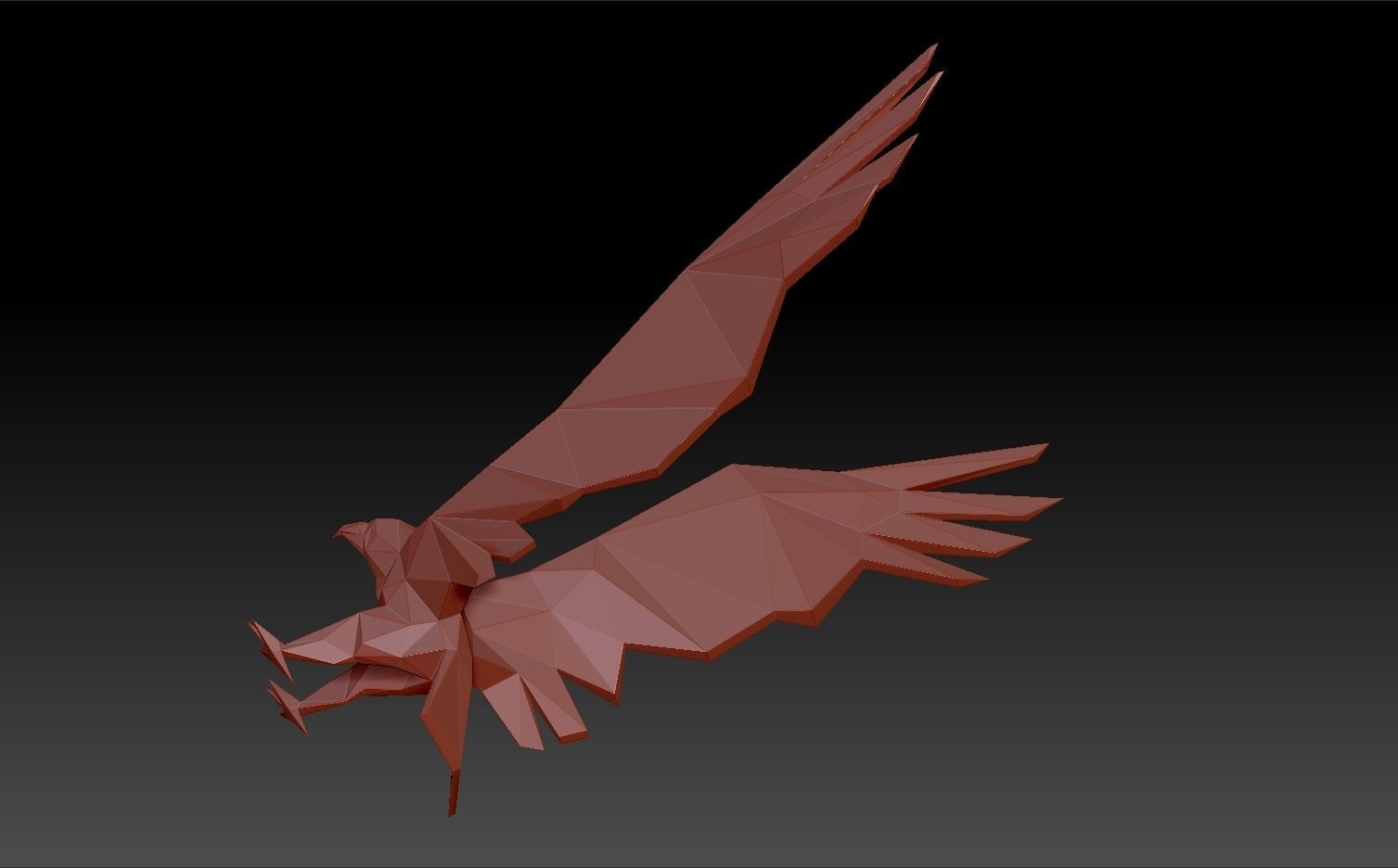 Low-poly eagle origami 3D print model_3