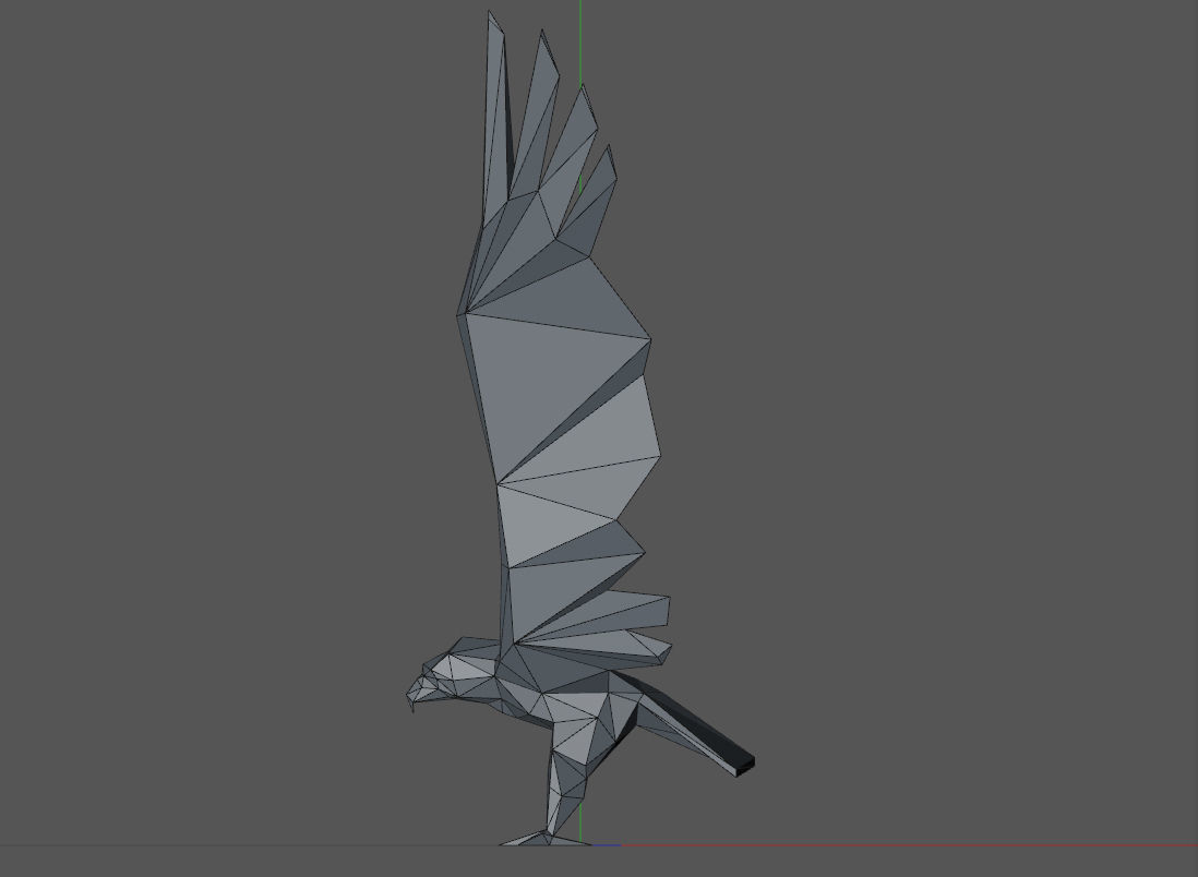 Low-poly eagle origami 3D print model_7