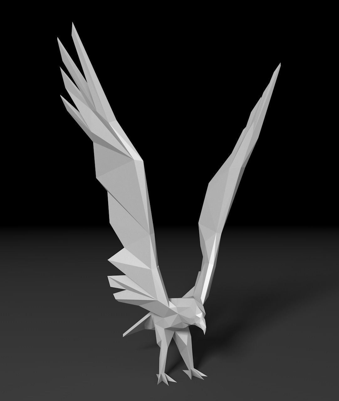 Low-poly eagle origami 3D print model_13