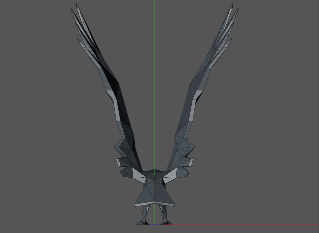 Low-poly eagle origami 3D print model_9