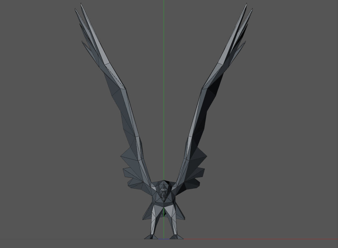 Low-poly eagle origami 3D print model_1