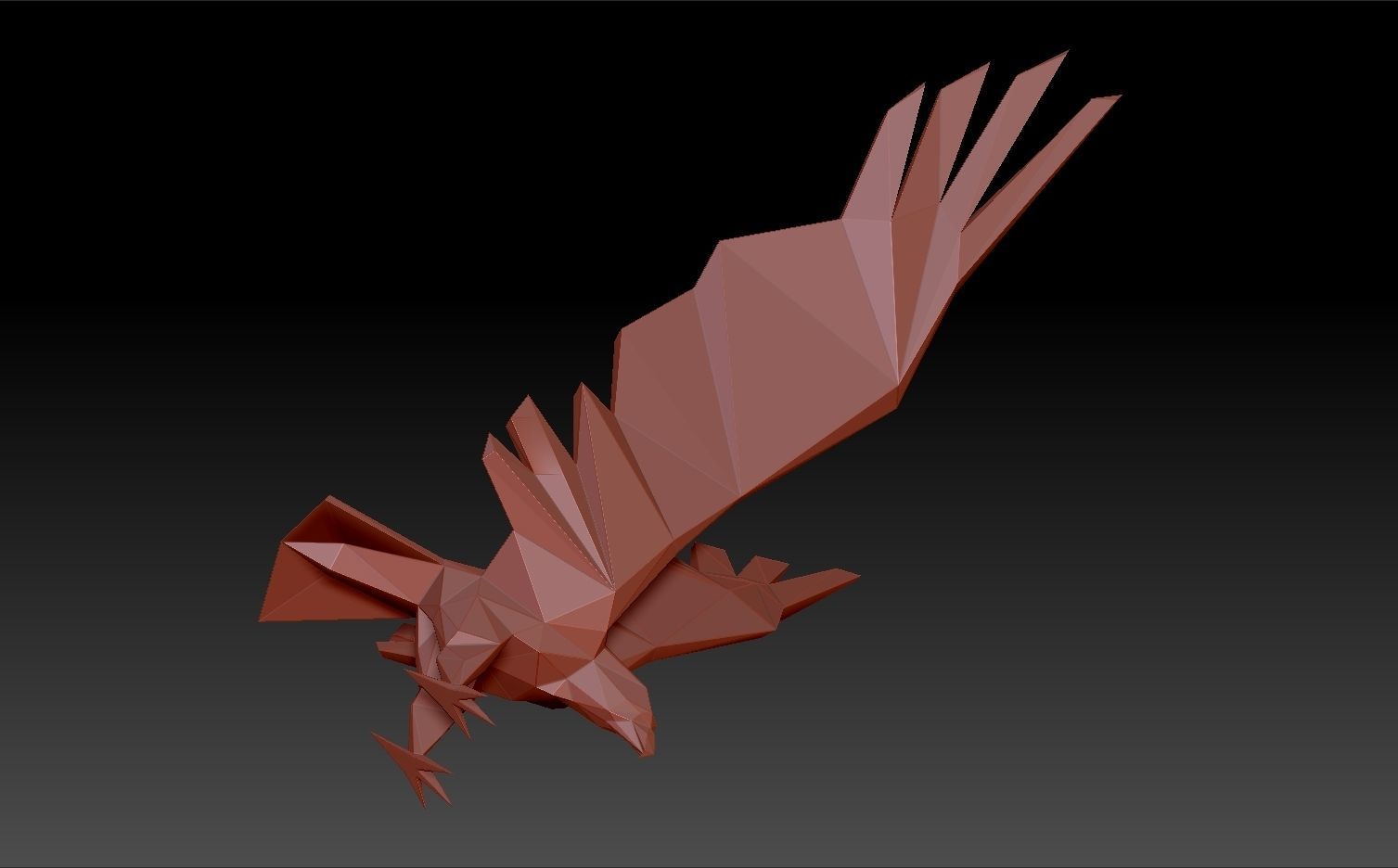 Low-poly eagle origami 3D print model_5