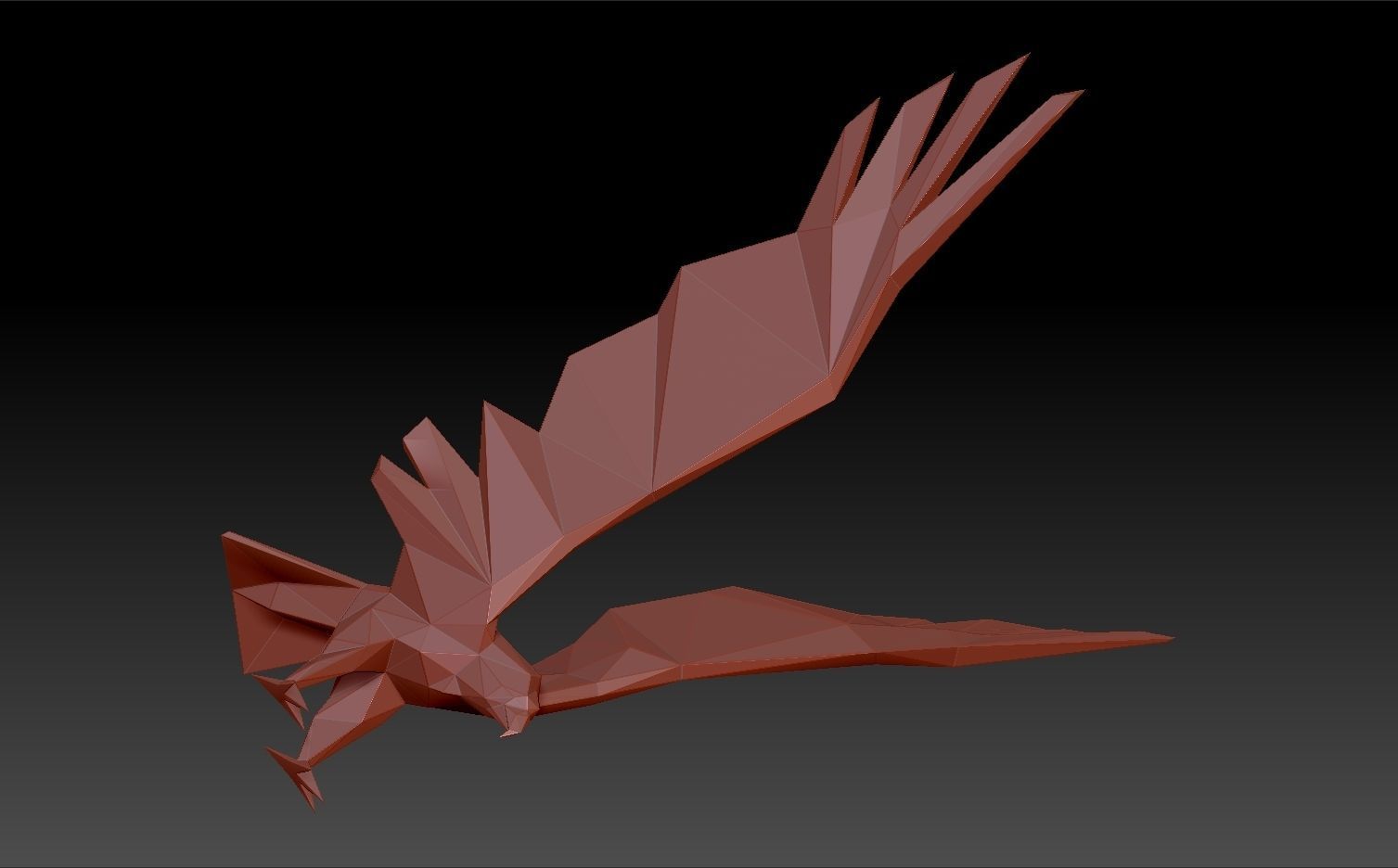 Low-poly eagle origami 3D print model_4